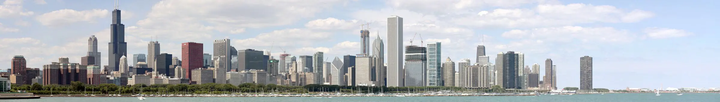 The Chicago skyline from Lake Michigan